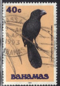 BAHAMAS SCOTT# 715 USED  40c 1991  BIRD  SEE SCAN