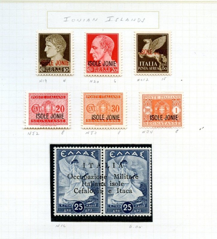 IONIAN ISLANDS LOT OF MINT STAMPS AS SHOWN