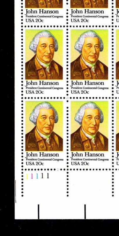 U.S. #1941 JOHN HANSON - SHEET OF 50 - MOGNH - VF - CV $20.20 (E#474) 