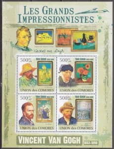 2009 Comoros Islands 2592-95KL Painting / Vincent van Gogh 10,00 €