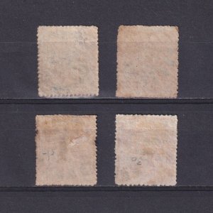 BARBADOS 1861, SG# 29-33, CV £135, 6d, red shades, QV, Used