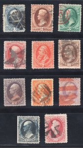 MOMEN: US STAMPS #145-155 USED CHOICE SET LOT #78197*