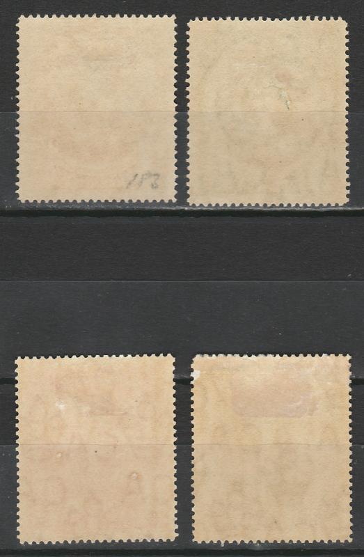 BARBADOS 1916 KGV SEAHORSES 1/4D - 2D