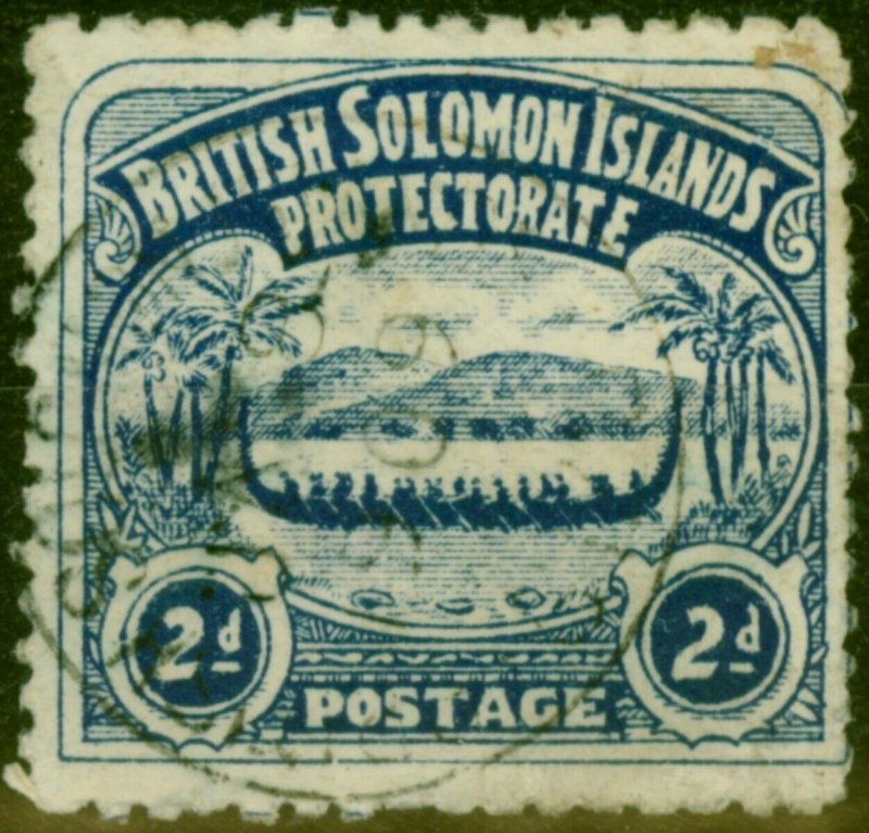 Solomon Islands 1907 2d Indigo SG3 Good Used