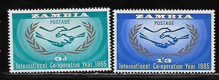 Zambia 20-1 1965 ICY set NH