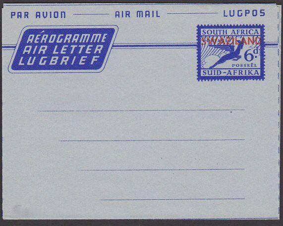 SWAZILAND 6d South Africa airletter overprinted for use in Swaziland.......67601