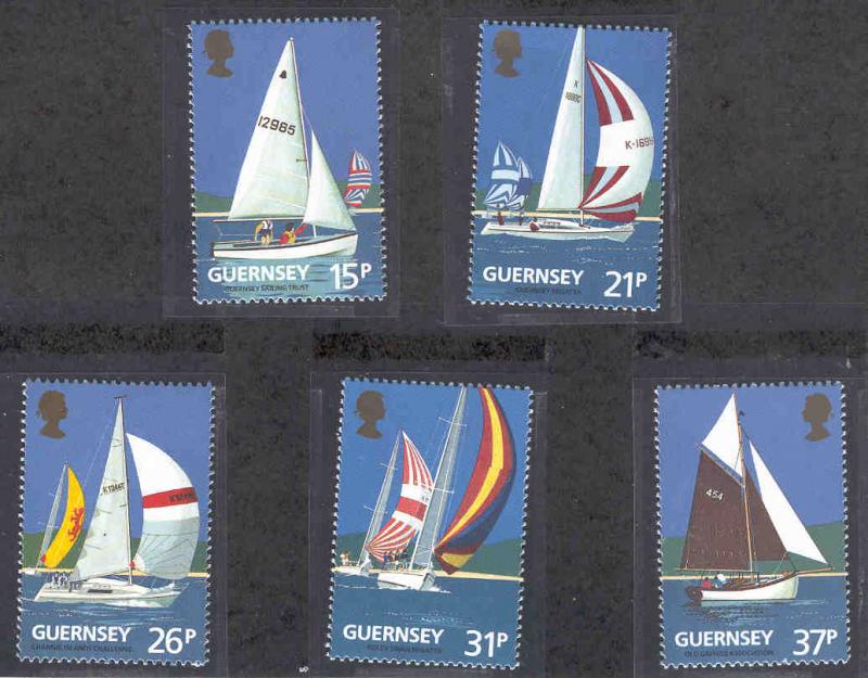 GB GUERNSEY 459-463 MNH GUERNSEY YACHTS