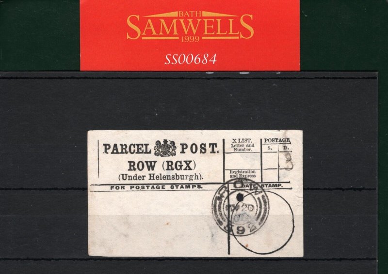 GB SCOTLAND Parcel Post Label *ROW/592* NUMERAL CDS Helensburgh Dunbartons SS684 