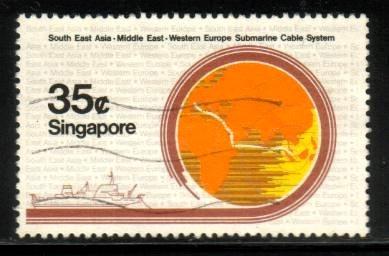 Submarine Cable System, Singapore stamp SC#492 used