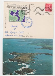 Lihou Guernsey 1969 Last Day use 2d on colour postcard