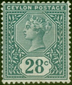 Ceylon 1886 28c Slate SG199 Fine & Fresh LMM