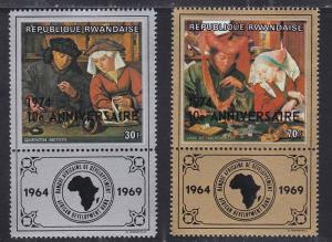 Rwanda # 612-613, African Dev. Bank Overprints, Mint NH, 1/2 Cat