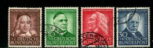 DS-1125 GERMANY SEMI-POSTAL 1953 WELFARE ORGANIZATIONS SCOTT B334-7 USED $80