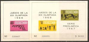 Mexico #C329, C331 Mint Never Hinged VF CV $13.00 (A9614L)  