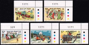 Isle of Man 1989,Sc.#413-7 MNH,  Humorous Edwardian Postcards