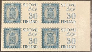 Finland Scott# 367 MNH stamp centenary block of 4