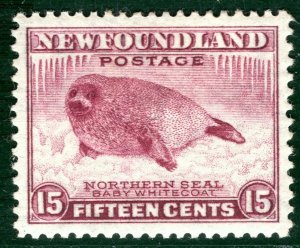 Canada NEWFOUNDLAND Stamp 15c Baby Harp Seal (1932-7) Mint MM {samwells}BBLUE145