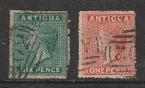 Antigua x 2 used old QV star watermark