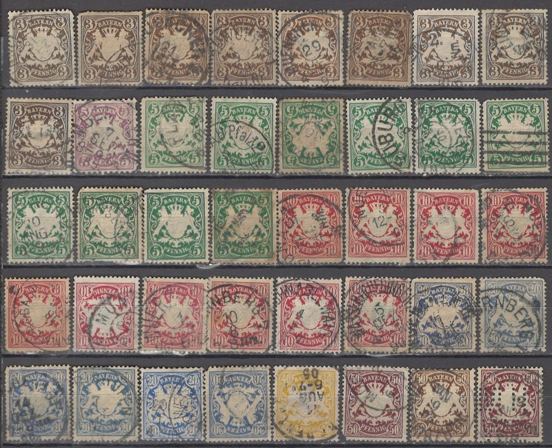 COLLECTION LOT OF #1200 BAVARIA 40 STAMPS 1876+ CLEARANCE CV + $35