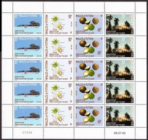 Wallis and Futuna Legends of the Pacific Full Sheet of 5 strips SG#832-835