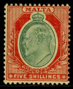 MALTA EDVII SG63, 5s green & red/yellow, LH MINT. Cat £65.