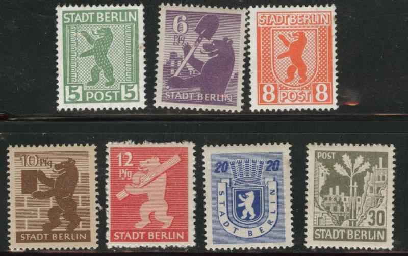 Germany Scott 11N1-7 MH* set few tone spots