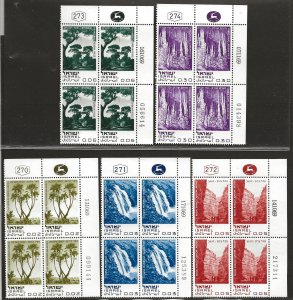 ISRAEL   SC# 402-06  PLATE BLOCKS  FVF/MNH