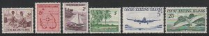 1963 Cocos Islands - Sc 1-6 - MNH VF - 6 single - First Stamps
