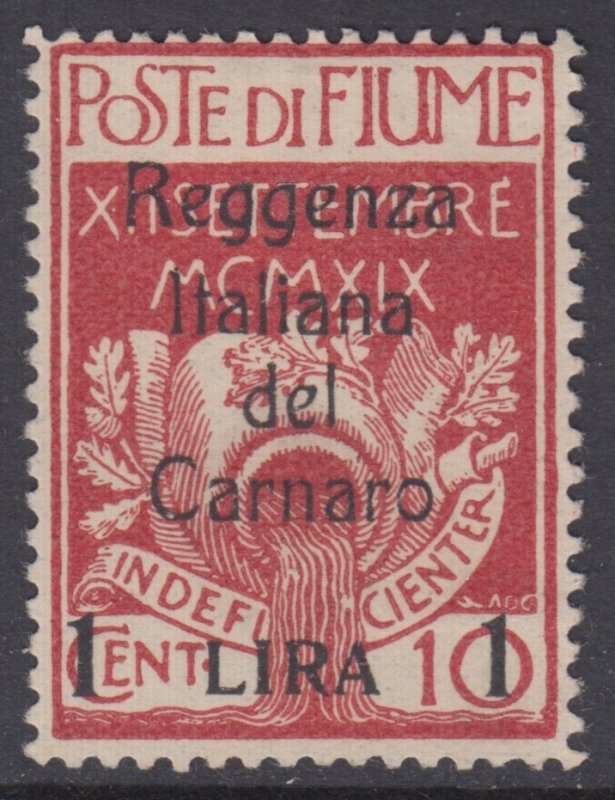 ITALY - Fiume - cat. 120$ - Sassone n.143 - MH*