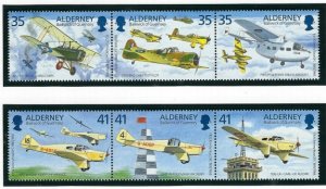 Guernsey Alderney 88-89 MNH 1995 Airplanes (an4523)