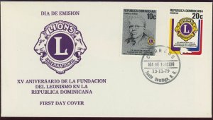 Dominican Republic #822 #C304 Lions Club FDC First Day Cover Postage 1979 MNH
