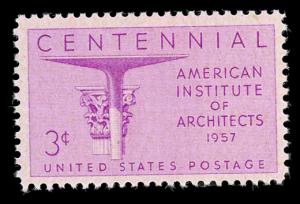 1089 3¢ American Institute of Architects Centennial - Mint NH OG VF