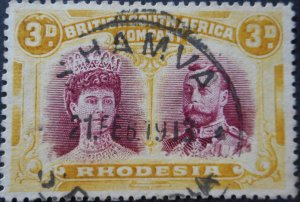 Rhodesia Double Head 3d with Shamva (DC) postmark