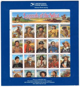 US 1993-1995 Collection of 15 MNH Full Sheets With Legends of The West Error