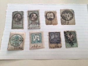 Austria stamps & revenue on old folded album pages A10161