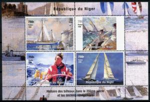 Niger 1998 MNH History of Ships & Navigators Sailing Boats 4v M/S Stamps