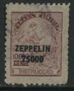 Brazil 1932 overprinted Airmail Zeppelin 25000 reis used