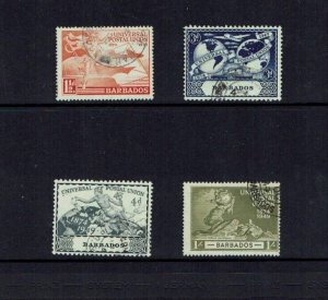 Barbados: 1949, 75th Anniversary of the UPU, Fine used set.