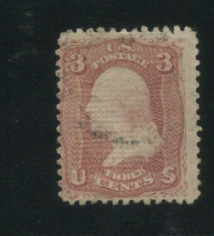 1867 United States Postage Stamp #85C Used F/VF Faint Postal Cancel Certified