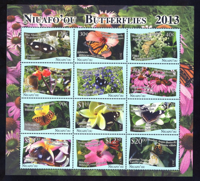 Niuafu'ou 313 MNH Butterflies Souvenir Sheet from 2013.