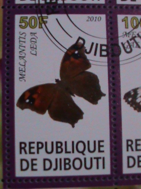 ​DJIBOUTI-2007- WOLRLD FAMOUS LOVELY BUTTERFLIES & FLOWERS CTO SHEET VF-NO.5