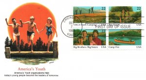 US FIRST DAY COVER SET OF 5 DIFFERENT CACHETS OF AMERICA'S YOUTH ISSUE OF 1985