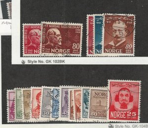 Norway, Postage Stamp, #279-290, 292-297 Used, 1947-49