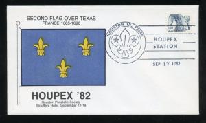 US 1880 HOUPEX 82 Second Flag over Texas France Cvr Houston Phil. Soc. Cachet UA