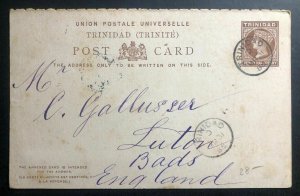 1888 Trinidad & Tobago Stationary Postcard Cover To Luton England