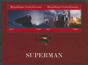 Central African Rep 2017 CTO Superheroes Stamps Superman DC Comics 2v M/S