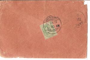 Aden 1912 KE 1/2 A on cover from Aden Camp (ban) 