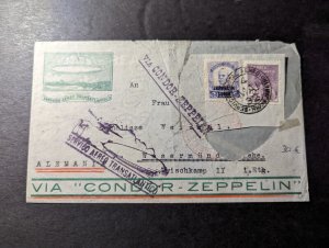 1932 Brazil Condor Zeppelin Airmail Cover Rio to Wesermunde Germany