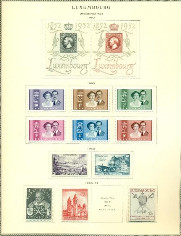 LUXEMBOURG COLLECTION 1852–1972 on Scott Specialty pgs, Hinged & Used, Sc$3,120