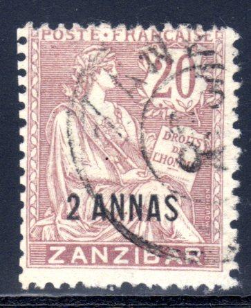 French Offices in Zanzibar #42, used CV $15.00